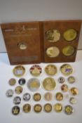 A Collection Of Windsor Mint Commemorative Replica Proof Coins, Gold And Silver Plated Copper Alloy,