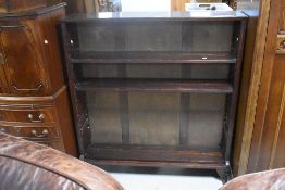 An early 20th Century mahogany open bookcase, width approx. 114cm