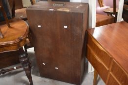 A traditional dark stained bedding box, possibly camphor wood, dimensions approx. W88 D52 H30cm