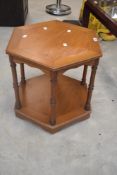A vintage octagonal coffee table, width approx 51cm