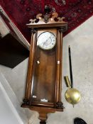 A 19th Century mahogany case Vienna style wall clock (af)