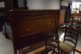 An early 20th Century mahogany bed frame with later base, approx 216 x 157cm, height 144cm
