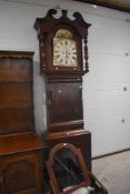 A 19th Century mahogany long cased clock having 8 day movement and painted arch dial with roman