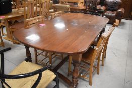A nice quality reproduction oak refectory style dining table, possibly Titchmarsh and Goodwin (