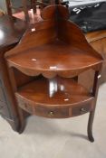 A Georgian mahogany corner washstand