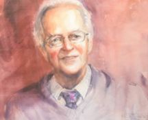 Artist unknown, watercolour, portrait of an elderly gentleman, indistinctly signed lower right,