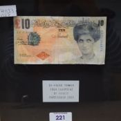 In the style of Banksy (British b.1974) 'Di-faced Tenner' a British ten pound note bearing the