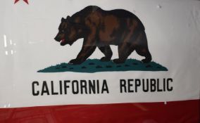 Large Flag (Contemporary) of the American State of California known as 'The Bear Flag', with a