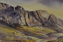 Shirley Schofield (British Contemporary) Watercolour 'After White Slab' a British mountain scene