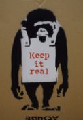 In the style of Banksy (British b.1974) limited edition graffiti stencil on cardboard 'Dismaland