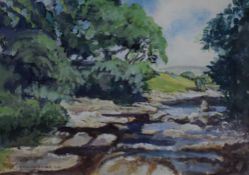 *Local Interest* Douglas Jones (British 1917 - 2021) Watercolour, an attractive Cumbrian river