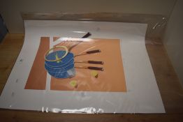 Michael W. Potter (British b.1955) Signed Limited edition screen print of tennis rackets, to