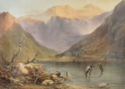 Local interest* After James Baker Pyne (British 1800-1870) coloured print 'Brothers Water' figures