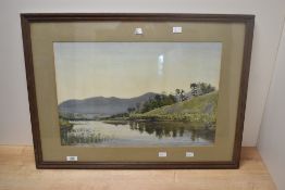 Charles Barrow Prescott (British 1870-1932) watercolour, river scene, signed and dated 1911 lower