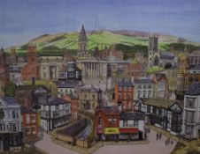 After Martin Stuart Moore (British 1946) lithograph 'Memories of Bolton' a colourful depiction of