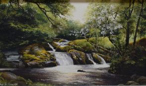 *Local Interest* Alan R Thompson (British 1953) Oil on board 'Aira Beck' an attractive depiction