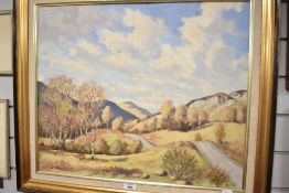 Robert Thompson (British 20th century) oil on board 'The Road to Stronachlacher' signed lower