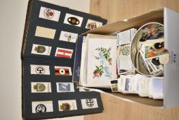A mostly complete cigarette 'pictures' card album, sold together with a selection of loose cigarette