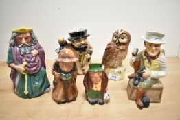 A group of five Staffordshire Pottery Toby Character Jugs to include 'Night Watchman' model number