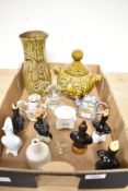 A Sadler crying onion pot with a similar celery vase, sold together with miniature teapots a