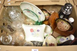 A Radford England hand painted display plate and a selection of other similar items including salt