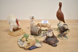 A group of seven Border Fine Arts animal studies/groups to include 'River Watch' SRE 3 and 'Water