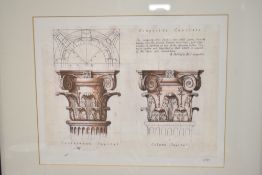 A pair of limited edition architectural prints depicting Greek architectural columns 2/100 and 2/150