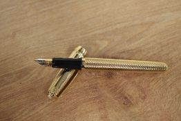 A boxed Sheaffer Prelude converter fill fountain pen in Barleycorn pattern having Sheaffer M nib
