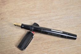 A boxed Mabie Todd & Co Blackbird BB2/60 lever fill fountain pen in black with price band in place