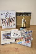 Five volumes including Fountain Pens and Design, Fountain Pens - The Collectors Guide to