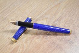 A Parker 75 converter fill fountain pen in Lapis Lazuli having Parker 585 France nib
