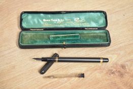 A boxed Mabie Todd & Co eye dropper fill pen in BHR with eye dropper (missing rubber) having two