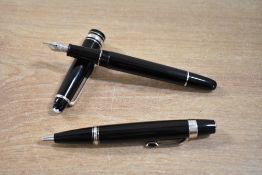 A Montblanc Meisterstuck Platinum Line Classique fountain pen (XL179571) with vacuum fill in black