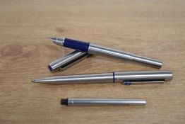 A Parker 25 Flighter cartridge / cobverter fill fountain pen and Ballpoint pen