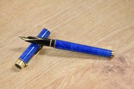 A boxed Sheaffer 1036 Targa Classic in Laque Blue Ronce having Sheaffer USA 585 14k nib