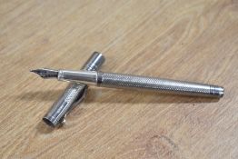 A boxed Yard o Led Silver converter fill fountain pen Hallmarked Birmingham 2003