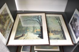 John Atkinson Grimshaw (1836-1893) a pair of street scenes lithograph within wash line mount sold