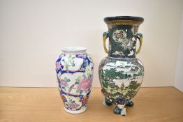 Two decorative 19th to 20th century Chinese porcelain vases, to include a famille verte-style vase