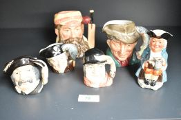 A quantity of 20th-century ceramic Toby Jugs, to include five Royal Doulton examples and one