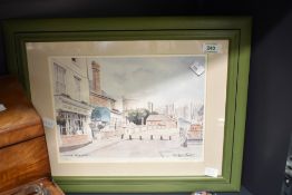 After Lesley Omer (British contemporary) Limited edition 'Windsor from Eton' a view of Windsor