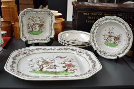 A late Victorian Copeland Spode 'Chelsea' earthernware, featuring a colourful bird pattern amidst