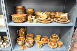A quantity of Hornsea Pottery Heirloom pattern tea and dinner wares, to include six lidded storage