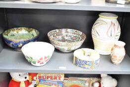 A selection of 19th and 20th-century pottery ware, to include a Maling pottery of Newcastle 'Dragon'