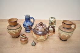 A selection of 19th to early 20th-century Doulton Lambeth stoneware, to include two Victorian
