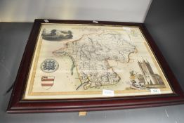 A pair of lithographic reproduction of Westmorland highlighting the historic county both within