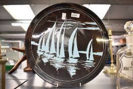 A large Poole Pottery 'Aegean' pattern plate, diameter measures 34cm.