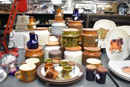 A large quantity of 20th century Hornsea pottery including assorted 'Fleur' patern storage jars in