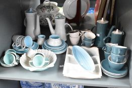 A Poole pottery 'Twintone' pattern part dinner/tea service sold together with a Poole pottery '