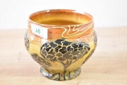 One early 20th-century Wardle pottery vase, of baluster form, decorated with dark shadowy trees