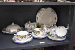An English bone china 'Coraline' pattern part dinner/tea service comprising twenty one pieces